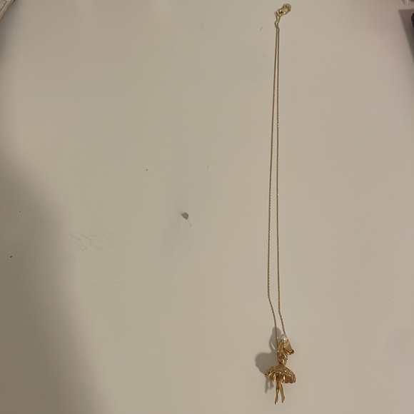 14 gold ballerina pendant with small Pearl and chain - Picture 4 of 5